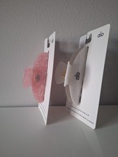 2 Alo Acrylic Illusion Hair Claw Clips Pink and White