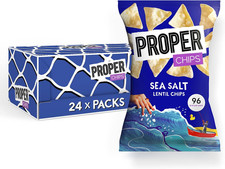 PROPERCHIPS - Sea Salt Lentil Chips - 24 X 20G Packs