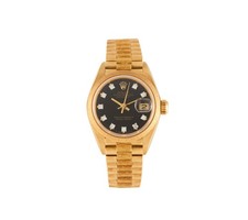 1983-84Rolex Datejust President Aftermarket Black Dia Dial,18K LadiesWatchW/Box