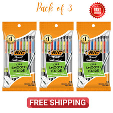 Pack of 3 BIC Xtra-Smooth Mechanical Pencils 0.7mm Medium 10 Pack with Erasers