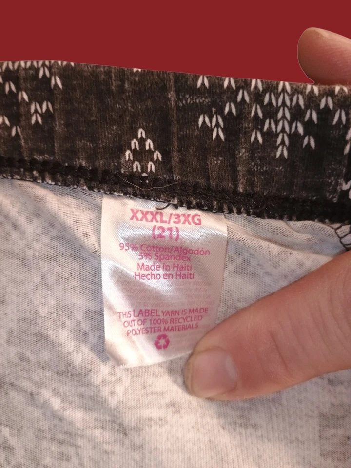 Leggings al Tobillo No Boundaries Navidad/Invierno XXXL/3XG (21) Negro Blanco Clásico Foto 3 de 3