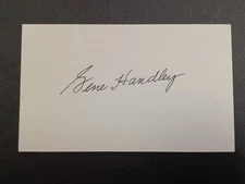 Gene Handley (d. 2009) Signed Index Card - Athletics