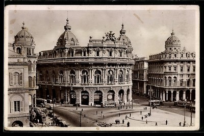 Genova, Piazza de Ferrari, Palazzo della Borsa, Ansichtskarte 