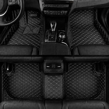 Custom Fit Car Floor Mats Black Gray Stitching Diamond All Weather Floor Liners Custom Fit Car Floor Mats Black Gray Stitching Diamond All Weather Floor Liners