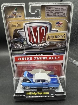 2010 M2 Machine Auto Thentics 1955 DODGE ROYAL LANCER blue white 10-06 very nice