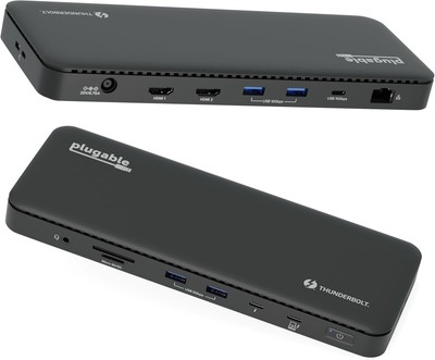 Plugable Thunderbolt 4 Dock with 100W Charging, Certified, Black 