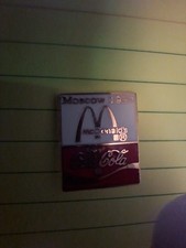 McDonald’s 1990 Coca-Cola Coke Moscow Russia Employee Lapel Hat Pin
