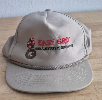 Vintage Easy Gro Snapback Trucker Hat One Size Tan 