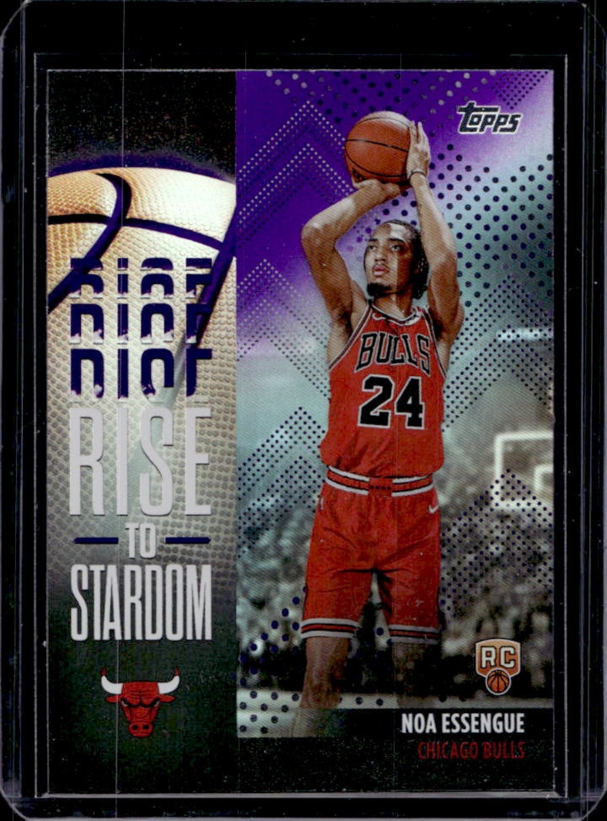 2025-26 Topps Noa Essengue Rise to Stardom RC Purple Rainbow Rookie #/250 Bulls