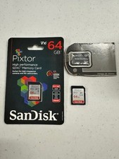 2 Sandisk Pixtor 64GB SDXC Class 10 Camera Memory Cards  Lexar 4GB Memory Stick
