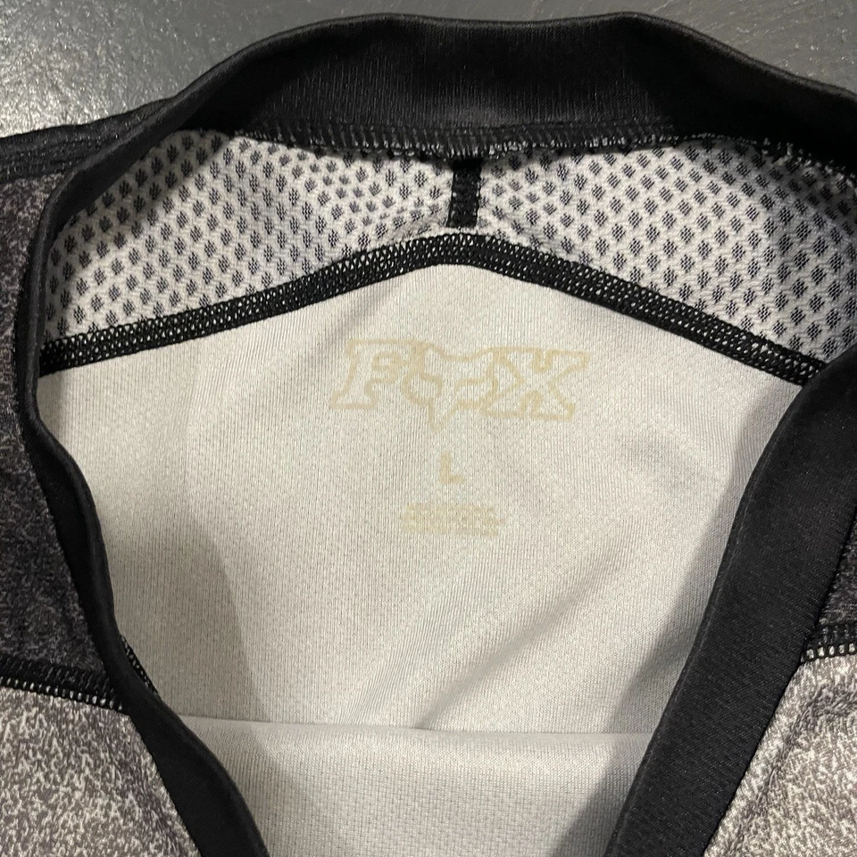 Camiseta deportiva Fox Racing para hombre grande gris indicador cremallera bolsillo motocross equitación Foto 3 de 4