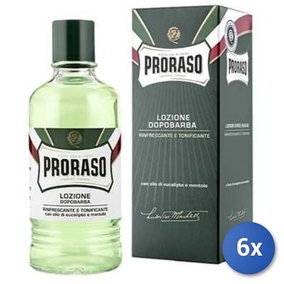 6x Bundle Proraso Aftershave Lotion 400 Ml. Grün Made IN Italy