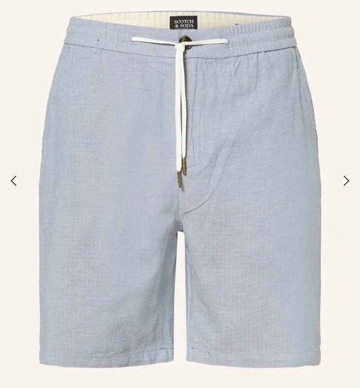Scotch & Soda Fave Shorts Mens L Blue Linen Blend Bermuda Lightweight Comfort
Opens in a new window