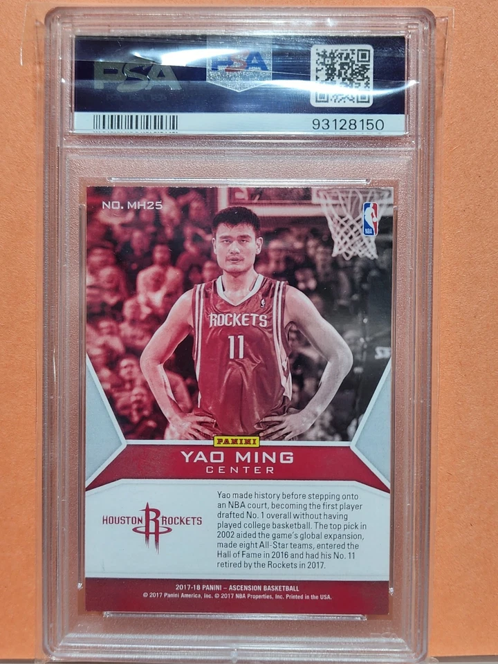 Yao Ming 2018 Panini Ascension MH25 Making History PSA 10 MINT - Image 2 of 2