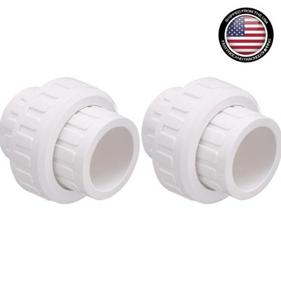 Durable 1-1/2'' PVC Socket Union with EPDM O-Ring - Ideal for Pools - 2 Pack