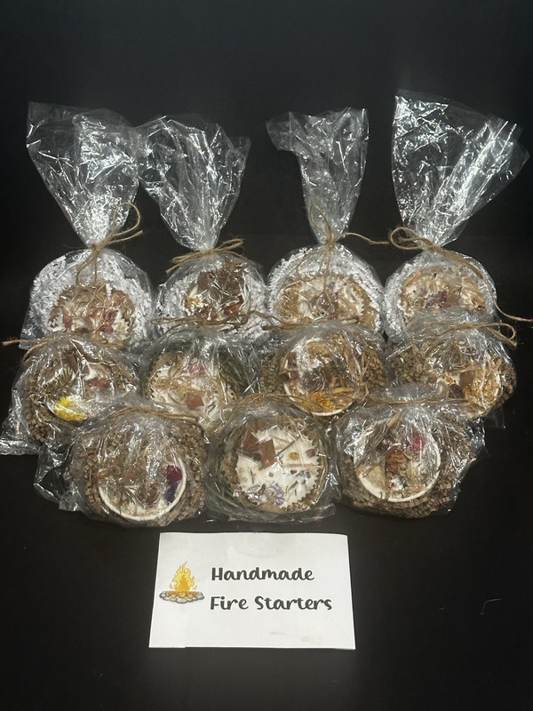 Lot of 11 Handmade Wax Fire Starters New! Gift Bags. Great For Resellers