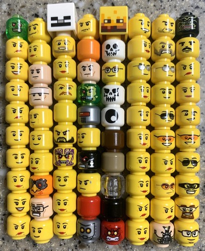 LEGO 90 Pc Minifigure Head Face Assorted Lot - Picture 2 of 3