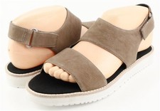 150 KENNETH COLE New York HARBOR Taupe Leather Designer Flat COMFORT Sandals 8