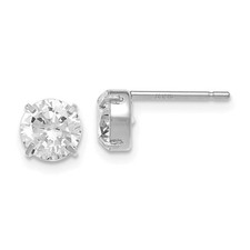 6mm Cubic Zirconia Stud Earrings in 14k White Gold