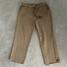Aerie Sweatpants Sz M Brown Cropped Raw Hem Pockets Loungewear Athleisure Comfy