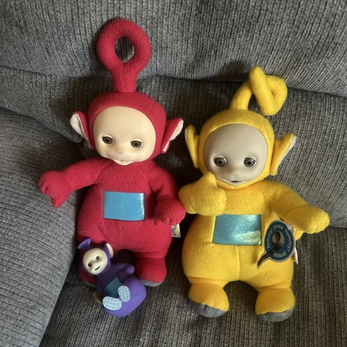 Vintage 1998 Red and Yellow Talking 15" Teletubby Plush Toys one purple plastic - Picture 21 of 22