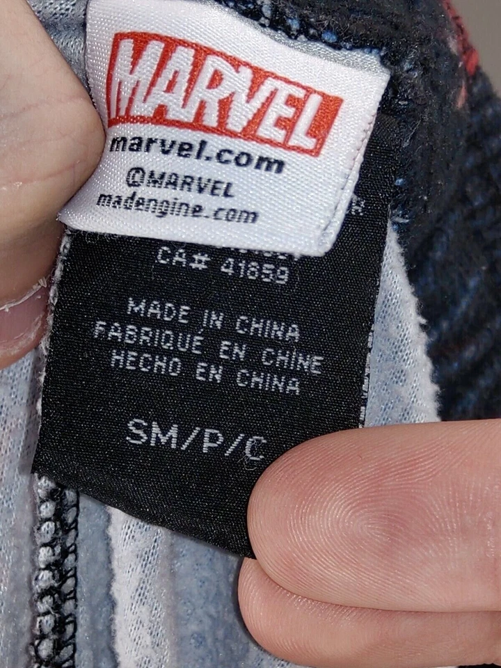 Pantalones de pijama Marvel Spiderman para hombre talla pequeña azul marino/rojo con cordón cintura elástica Foto 3 de 4