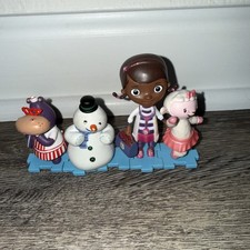 LOT of 4 Disney  Doc McStuffins  PVC Figures Puzzle Bases Cake Topper Toys