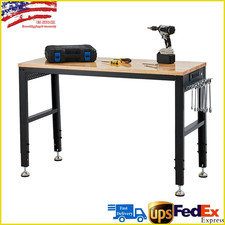 Height Adjustable Workbench 60"x 20" 2000 Lbs Capacity Heavy-Duty Power Outlets