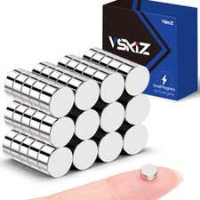 VSKIZ 60Pcs Small Magnets, 6x3mm Round Magnets Multi-use 6x3, Silver