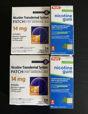 Stop Smoking Lot 4 Boxes: Habitrol 14mg Step 2 Patches Rugby 4mg Gum Sealed