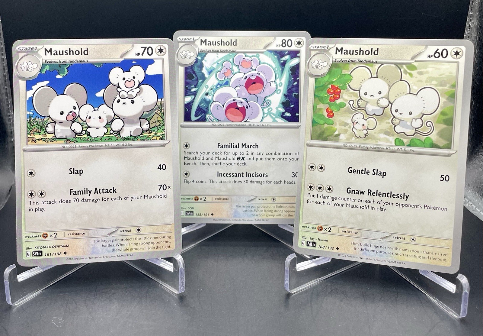 3x Maushold Lot - All 3 Scarlet & Violet Uncommon Artwork Set Pokemon TCG NM/M