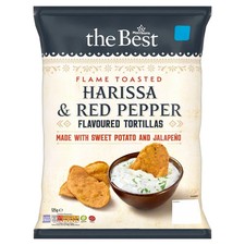 Morrisons The Best Harissa & Red Pepper Tortilla Chips - 125g