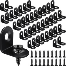 40PCS Black L Brackets 90 Stainless Steel Corner Brace with 80 Screws