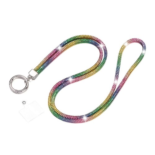 Bling Rhinestone Phone Lanyard Crystal Anti-lost Rope Hanging Cord Chain Straps - Photo 17 sur 26