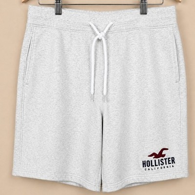 Hollister Men's Sweat Shorts XL Light Gray Heather Drawstring Athleisure