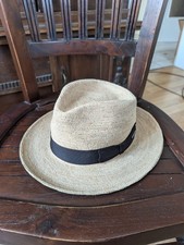 Hochwertiger Stetson Raffia Strohhut - Größe L - Handmade, Made in Italy