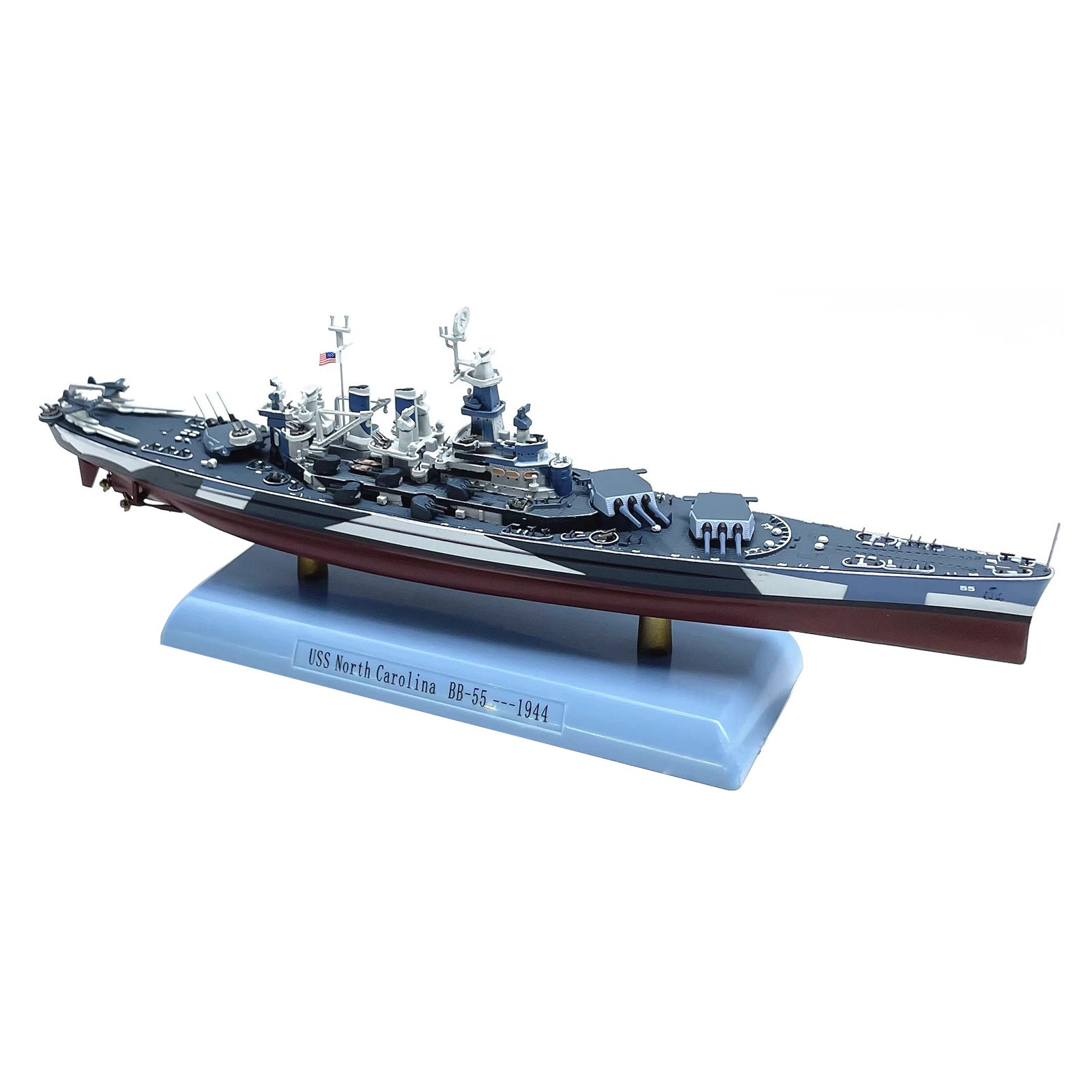 22cm 1/1000 WWII USS North Carolina BB-55 Battleship Model Finished Decoration