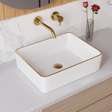 DeerValley Ceramic Countertop Basin, DeerValley Rectangular Bathroom Vessel Sink