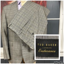 Ted Baker Suit Mens 46R Modern Fit Wool Stret...