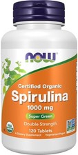 NOW Foods Supplements, Certified Organic, Spirulina 1000 mg Double Strength , ,