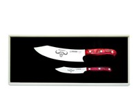 2Er Set Giesser Messer Premiumcut 20 Cm Chefs + 10 Cm Office Acryl Red Diamond