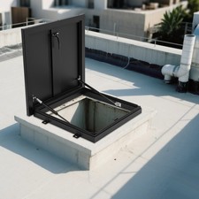 Roof Hatch Modern Roof Access Hatch 50*50cm Roof Security Door 19.7*19.7in Black
