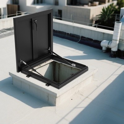 Square Roof Hatch Roof Security Door Roof Access Hatch 90° Opening Angle 50*50cm
