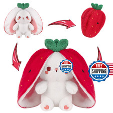 MIAODAM Strawberry Bunny Plush Toy-Soft Huggable Stuffed Animal for Babies, Kids