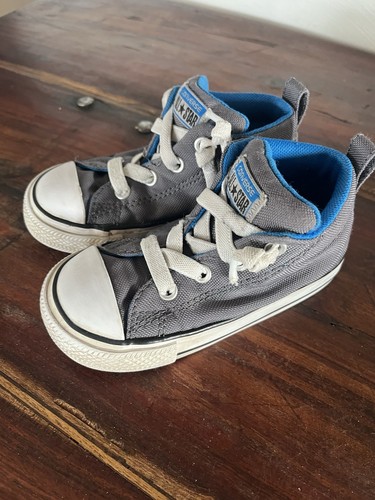 Converse Chuck Taylor Grey Toddler Boys Shoes Size 7 - Picture 3 of 4