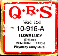 QRS Word Roll I LOVE LUCY Theme Memorial Edition 10-916-A Player Piano Roll