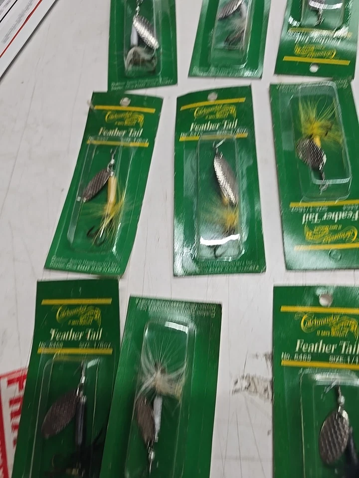 Señuelos Catchmaster Feather Spinners Vintage lote de 34 nuevos stock antiguo  Foto 3 de 4