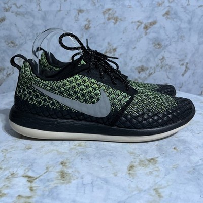 Nike Roshe Two Flyknit 365 Mens Sz 9 Running Shoes Green Black Athletic Sneakers