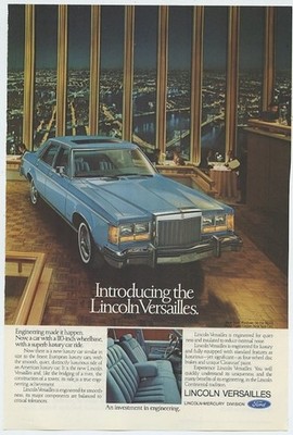 Lincoln Versailles Superb Luxury Ride Engineering Investment 1977 Vintage Ad 