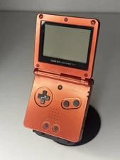 Nintendo Game Boy Advance SP Flame Red Handheld - Tested & Working - No Charger
